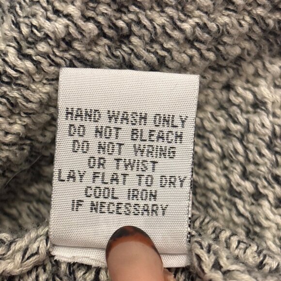 HABITAT Marled B/W Cardigan Sweater L Waterfall Lagenlook Neutral Open Shawl B&W - Picture 10 of 10